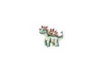 Thumbnail for Cute Green Stegosaurus Throw Pillow | Watercolor Baby Dinosaur Decorative Pillow | Kids Room Gift