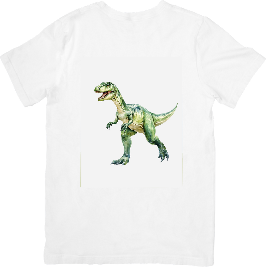 Watercolor T-Rex Dinosaur T-Shirt | Realistic Green Dino Graphic Tee | Kids Dinosaur Gift