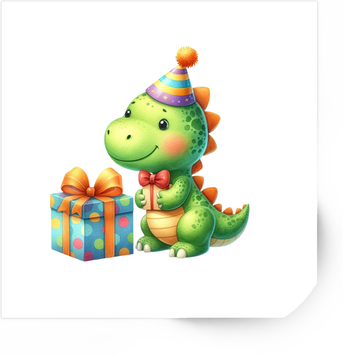 Party Dinosaur Sticker | Cute Birthday T-Rex Vinyl Decal | Kids Birthday Gift