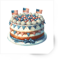 Thumbnail for Patriotic Layer Cake Sticker | American Flag Dessert Vinyl Decal | 4th Of July Gift