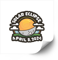 Thumbnail for Solar Eclipse April 8 2024 Badge Sticker | Kawaii Moon Sun Event Commemorative Vinyl Decal