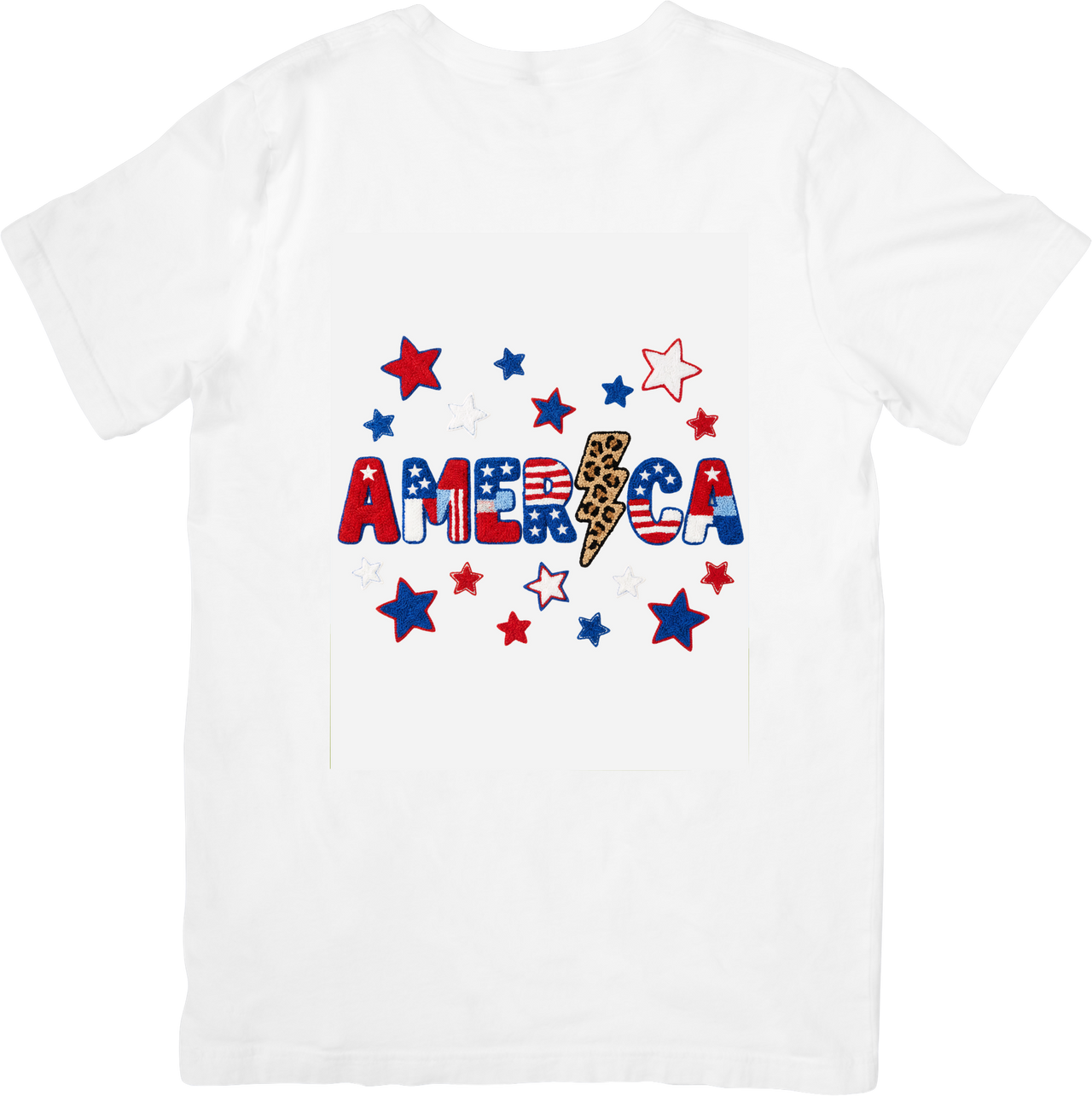 America Stars Lightning Bolt T-Shirt | Patriotic Bold 4th Of July Graphic Tee | Independence Day Gift