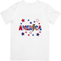 Thumbnail for America Stars Lightning Bolt T-Shirt | Patriotic Bold 4th Of July Graphic Tee | Independence Day Gift