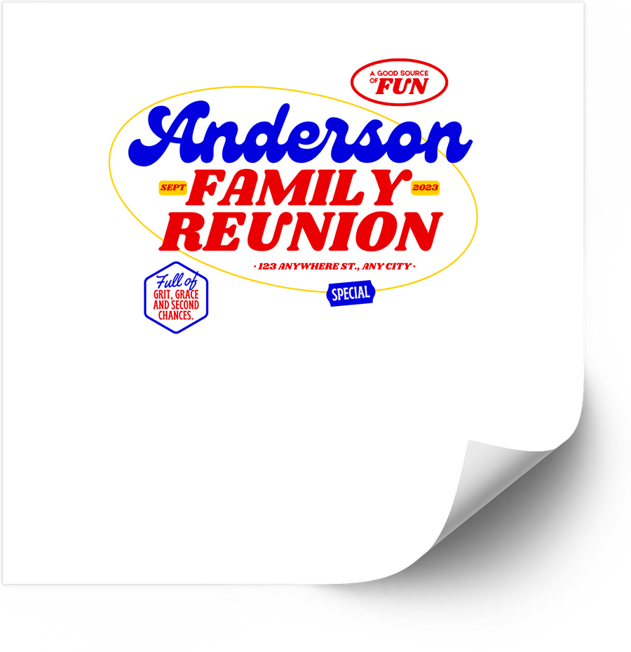 Anderson Family Reunion Sticker | Retro Bold Family Gathering Vinyl Decal