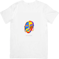 Thumbnail for Colorful Women Face Portrait T-Shirt | Bold Abstract Pop Art Graphic Tee | Feminist Gift