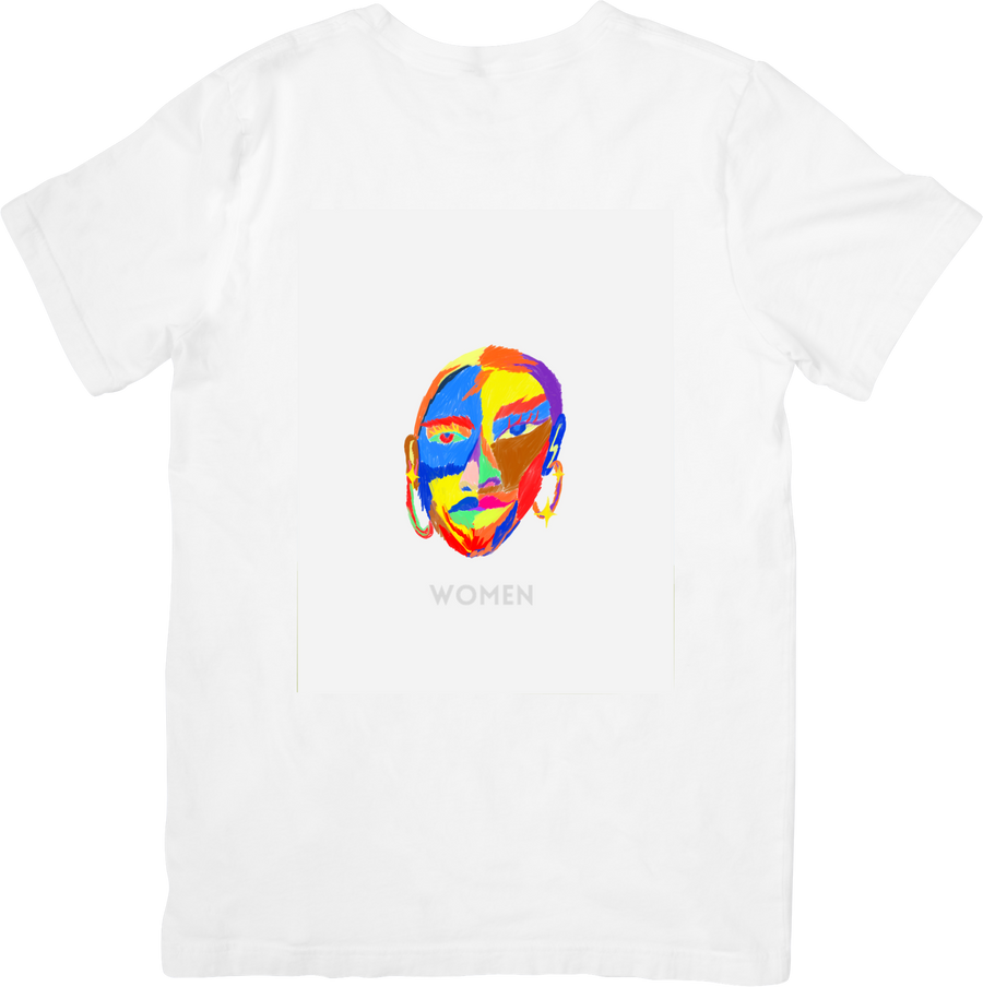 Colorful Women Face Portrait T-Shirt | Bold Abstract Pop Art Graphic Tee | Feminist Gift