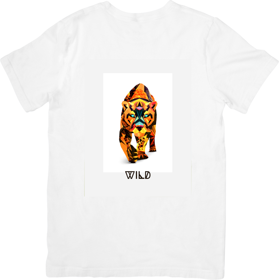 Wild Geometric Tiger T-Shirt | Bold Colorful Low Poly Big Cat Graphic Tee