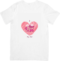 Thumbnail for I Love My Pet Dog And Cat Heart T-Shirt | Cute Pink Sketch Pet Lover Graphic Tee | Pet Owner Gift