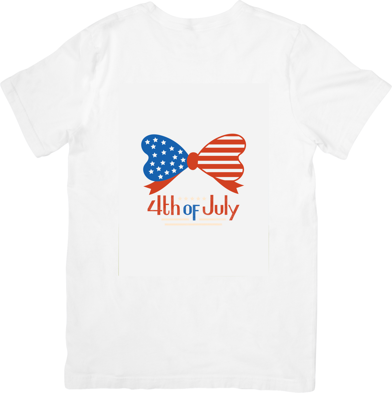 4th Of July Stars And Stripes Bow T-Shirt | Patriotic Heart Bow Graphic Tee | Independence Day Gift
