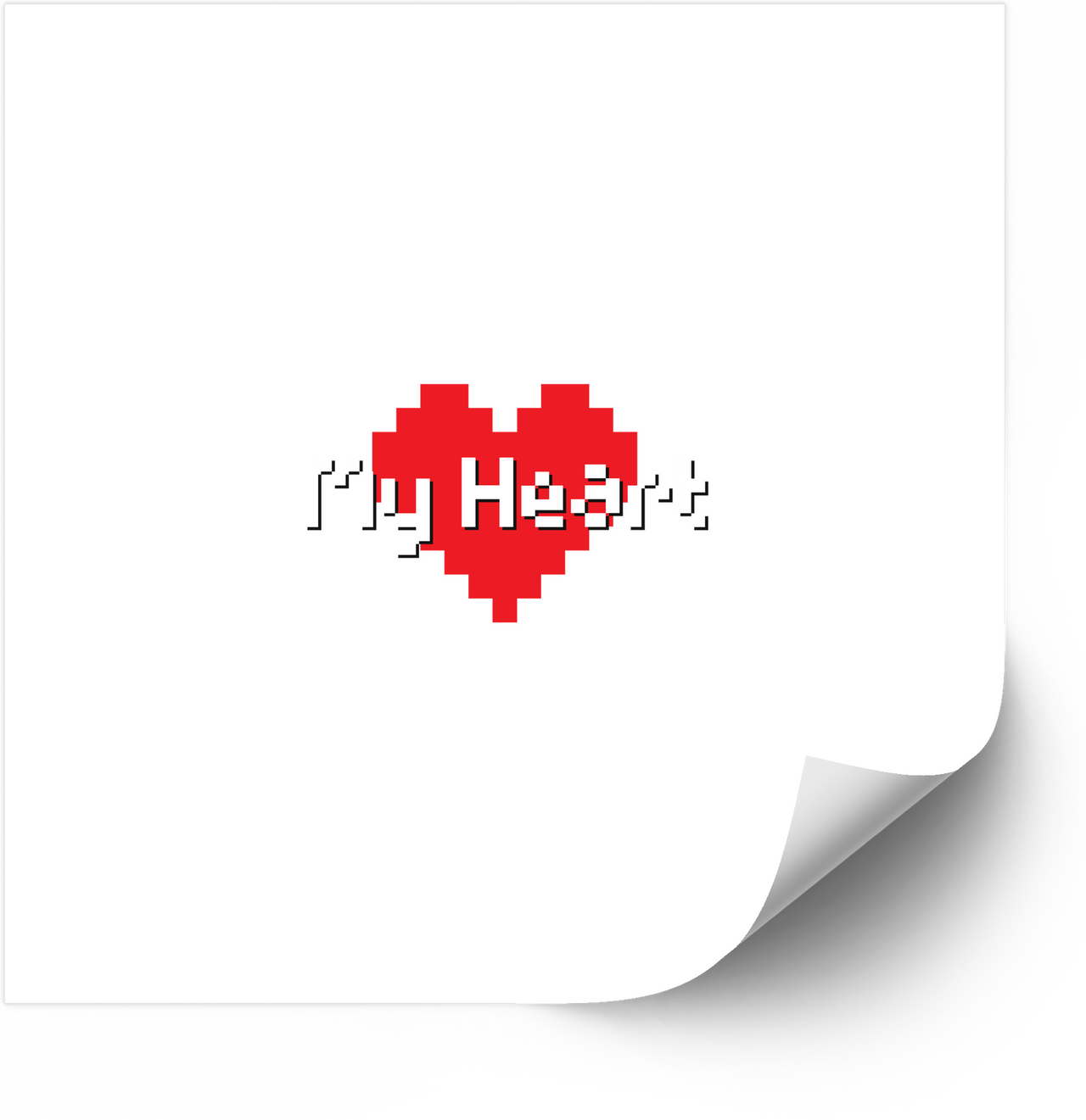 My Heart Pixel Art Sticker | Retro Y2K 8Bit Red Heart Vinyl Decal