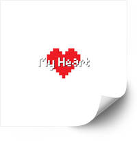 Thumbnail for My Heart Pixel Art Sticker | Retro Y2K 8Bit Red Heart Vinyl Decal