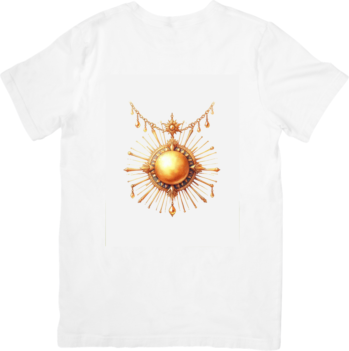 Golden Celestial Sun T-Shirt | Ornate Mystic Sunburst Graphic Tee | Boho Spiritual Gift