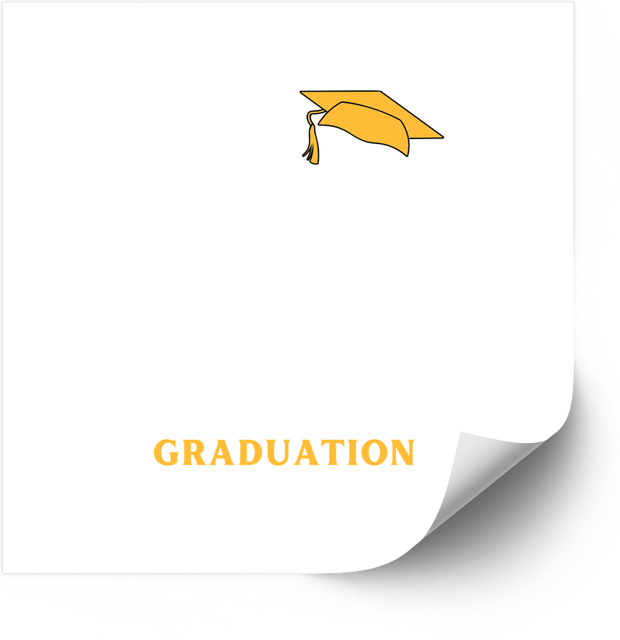 Graduation Cap Gold Sticker | Simple Minimalist Academic Achievement Vinyl Decal