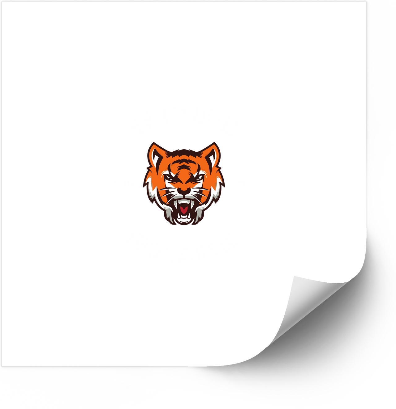 Fierce Tiger Head Roaring Sticker | Bold Mascot Orange Animal Vinyl Decal