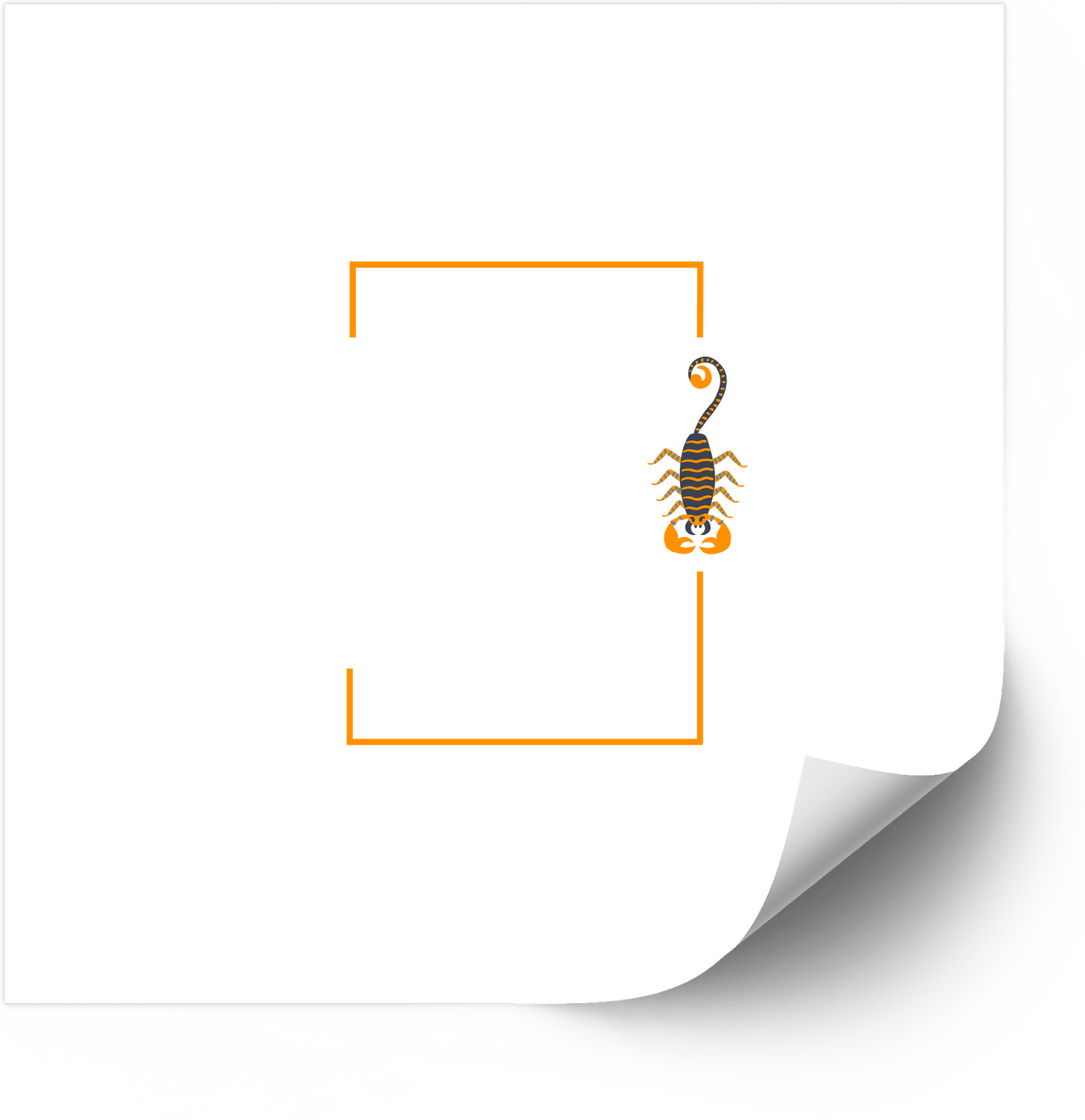 Minimalist Scorpion Corner Frame Sticker | Bold Orange Outline Zodiac Vinyl Decal