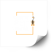 Thumbnail for Minimalist Scorpion Corner Frame Sticker | Bold Orange Outline Zodiac Vinyl Decal