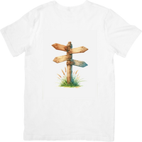 Thumbnail for Wooden Signpost T-Shirt | Watercolor Directional Arrows Graphic Tee | Travel Adventure Gift