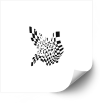Thumbnail for Checkered Rock Hand Explosion Sticker | Y2K Abstract Black White Music Vinyl Decal