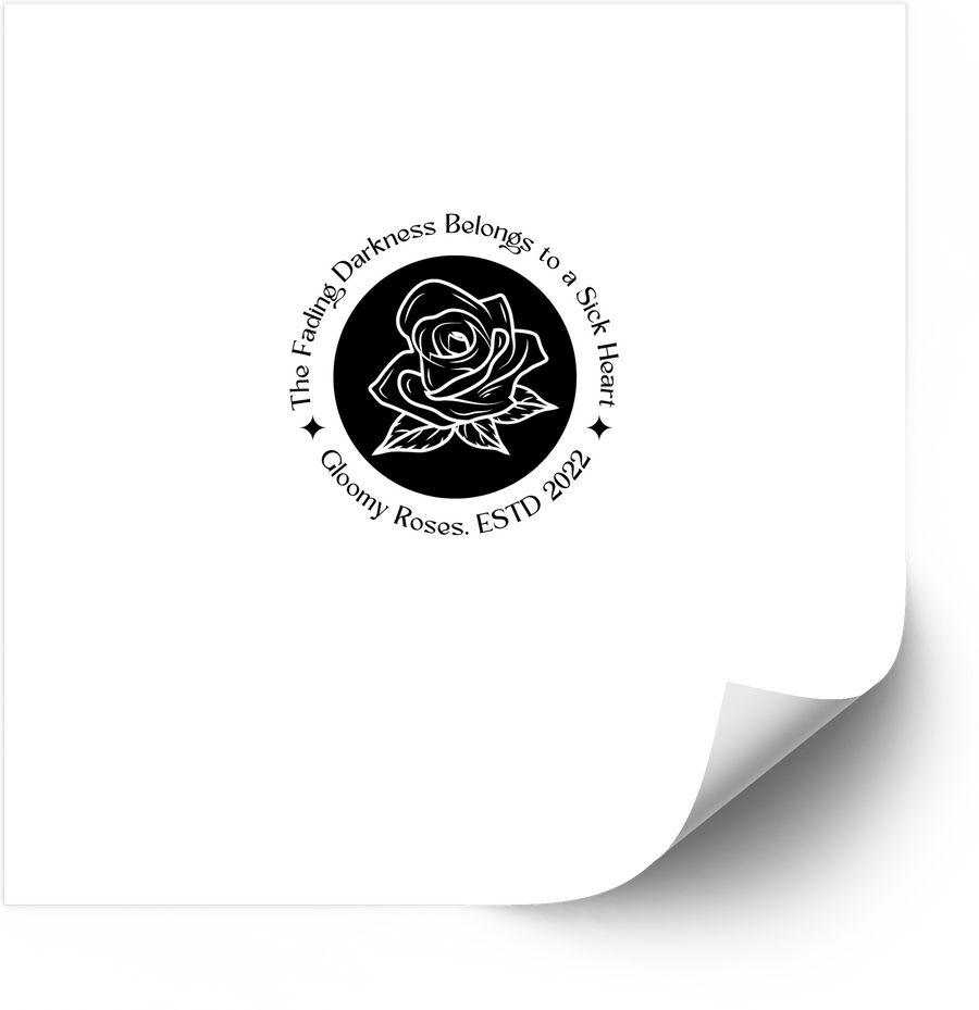 Gloomy Roses ESTD 2022 Sticker | Dark Floral Quote Circle Vinyl Decal