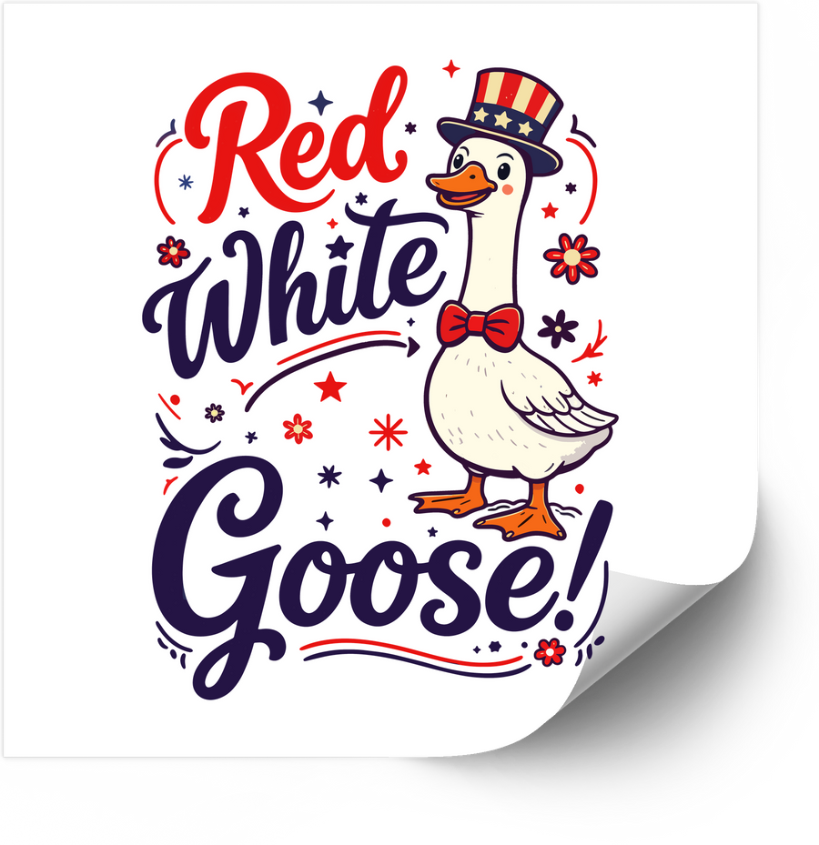 Red White And Goose Sticker | Patriotic Funny 4th Of July Goose Vinyl Decal