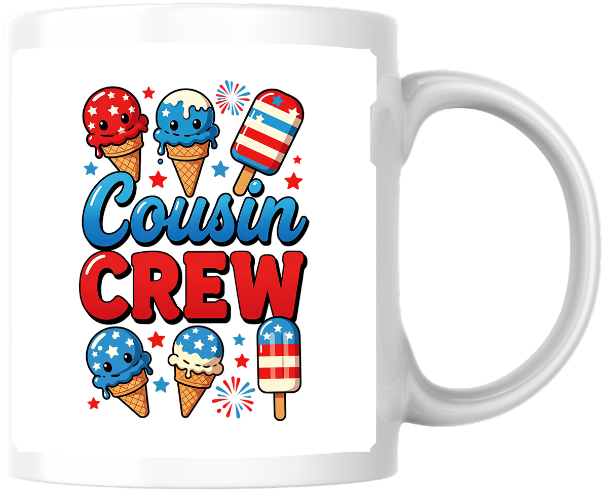 Cousin Crew Mug | Patriotic Ice Cream & Popsicle Coffee Mug | 4th Of July Family Gift