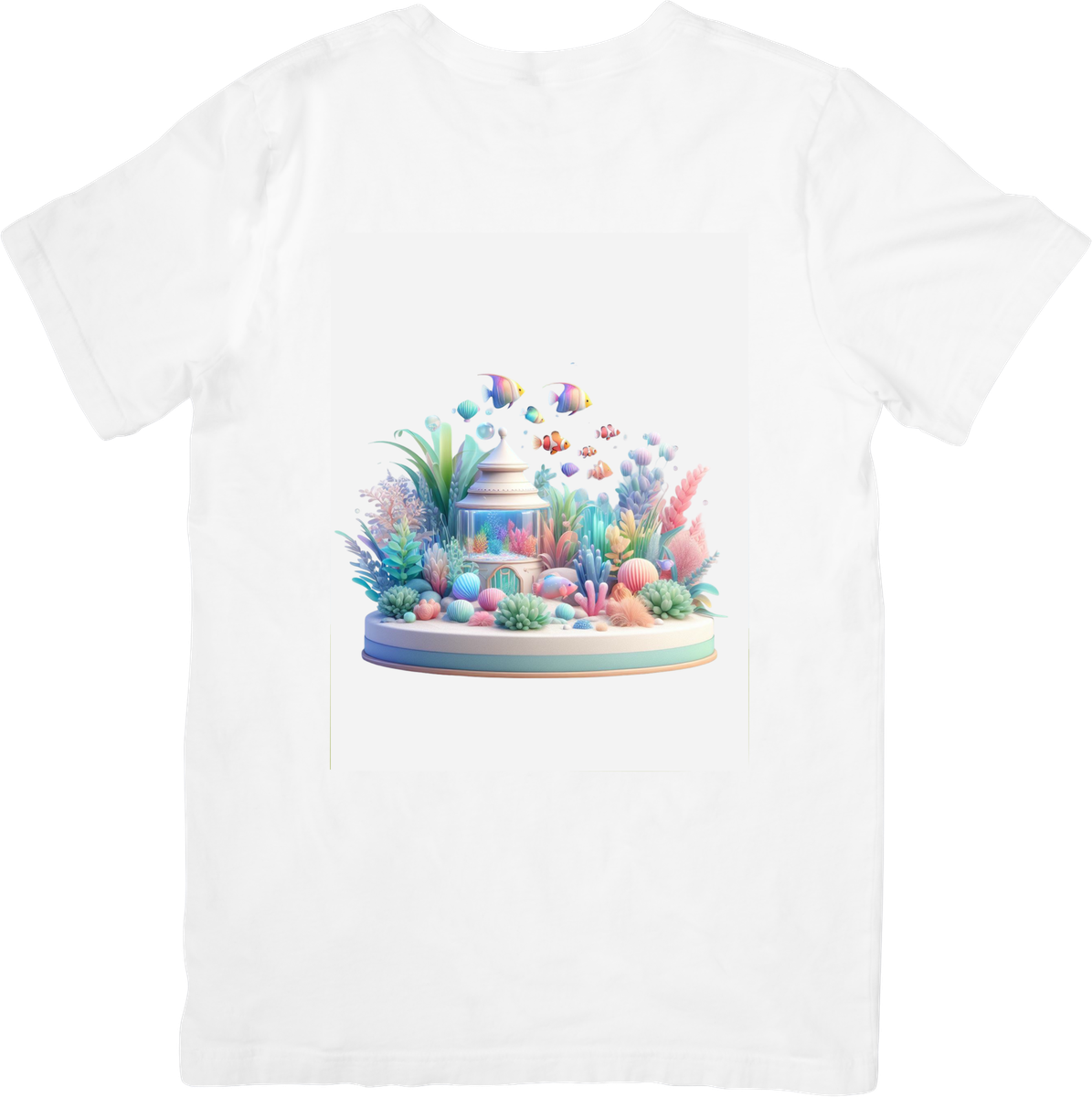 Pastel Underwater Coral Reef T-Shirt | Cute 3D Aquarium Graphic Tee | Ocean Lover Gift