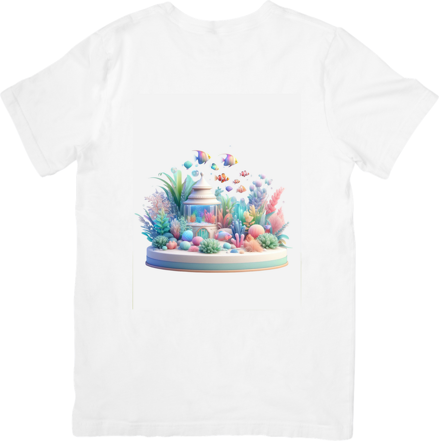 Pastel Underwater Coral Reef T-Shirt | Cute 3D Aquarium Graphic Tee | Ocean Lover Gift
