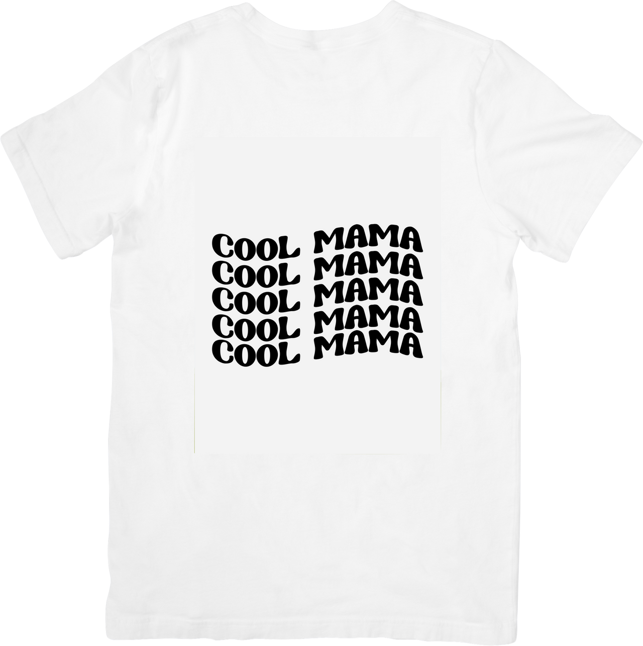 Cool Mama Repeated Text T-Shirt | Bold Retro Wave Font Mom Graphic Tee | Mothers Day Gift