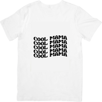 Thumbnail for Cool Mama Repeated Text T-Shirt | Bold Retro Wave Font Mom Graphic Tee | Mothers Day Gift