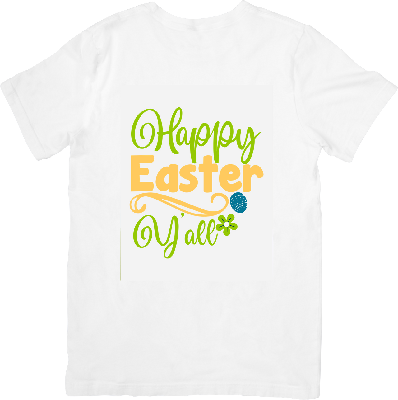 Happy Easter Y All Script T-Shirt | Colorful Spring Holiday Floral Graphic Tee | Easter Gift