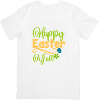 Thumbnail for Happy Easter Y All Script T-Shirt | Colorful Spring Holiday Floral Graphic Tee | Easter Gift