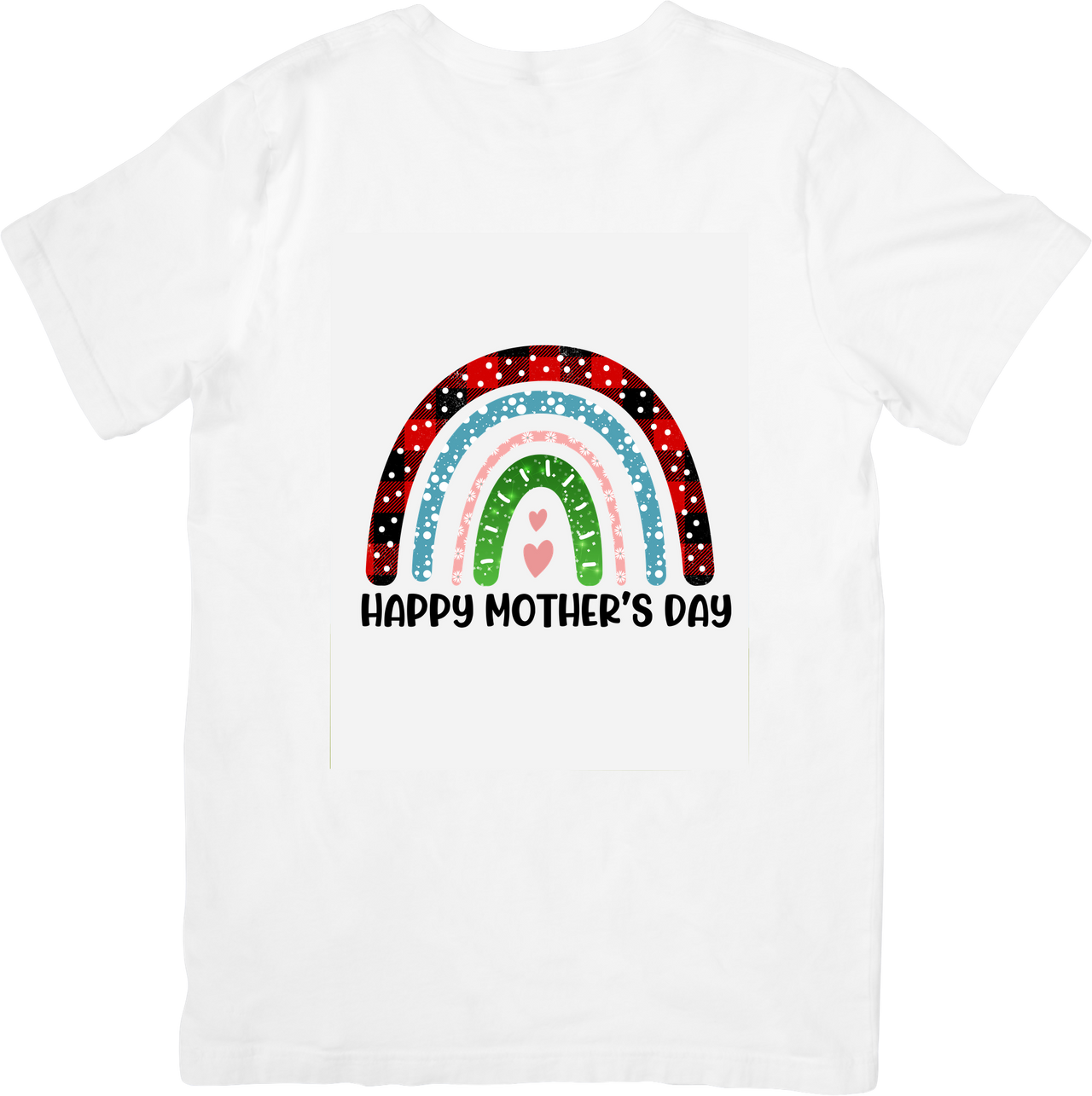 Happy Mothers Day Rainbow T-Shirt | Boho Polka Dot Colorful Rainbow Graphic Tee | Mothers Day Gift