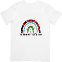 Thumbnail for Happy Mothers Day Rainbow T-Shirt | Boho Polka Dot Colorful Rainbow Graphic Tee | Mothers Day Gift