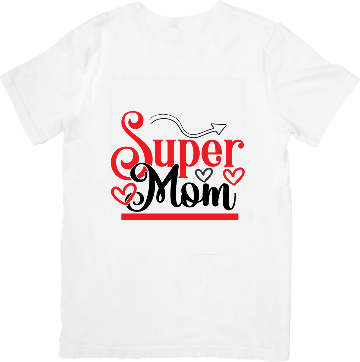 Super Mom T-Shirt | Red & Black Script Mom Graphic Tee | Mothers Day Gift
