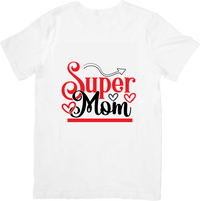 Thumbnail for Super Mom T-Shirt | Red & Black Script Mom Graphic Tee | Mothers Day Gift