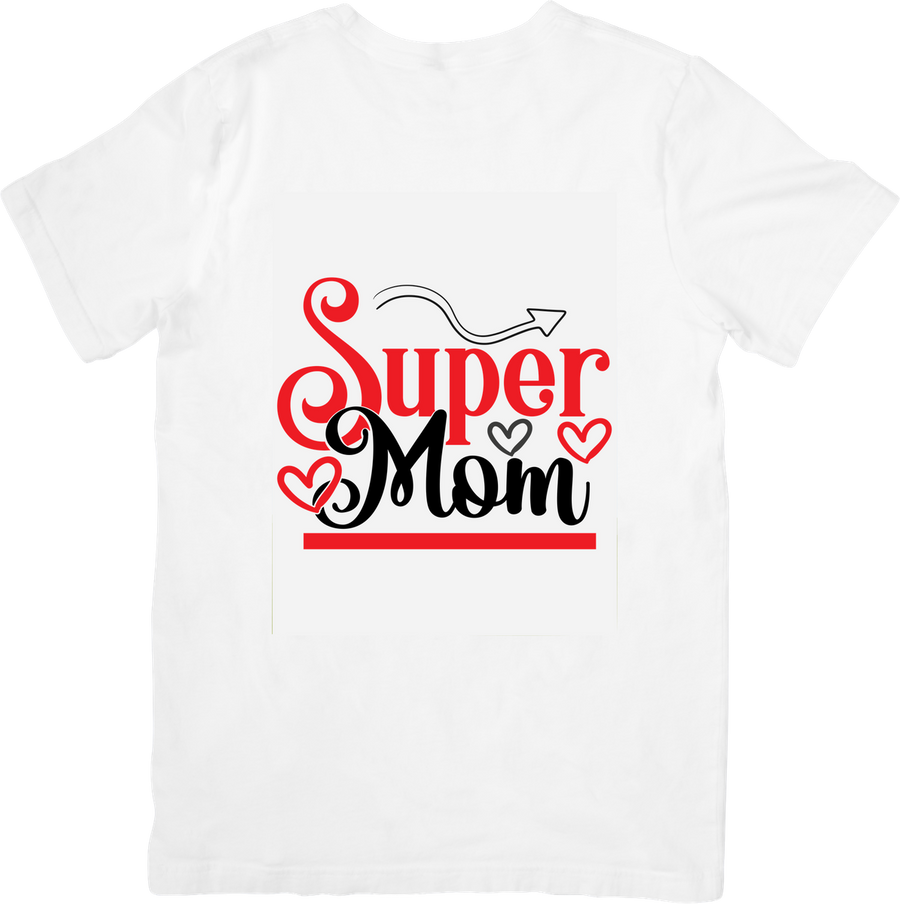 Super Mom T-Shirt | Red & Black Script Mom Graphic Tee | Mothers Day Gift