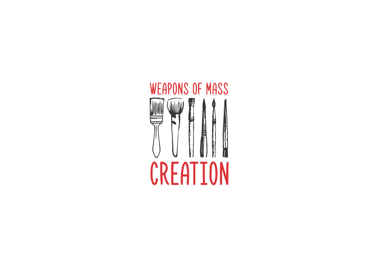 Weapons Of Mass Creation Throw Pillow | Artist Paintbrush Decorative Pillow | Painter Art Gift