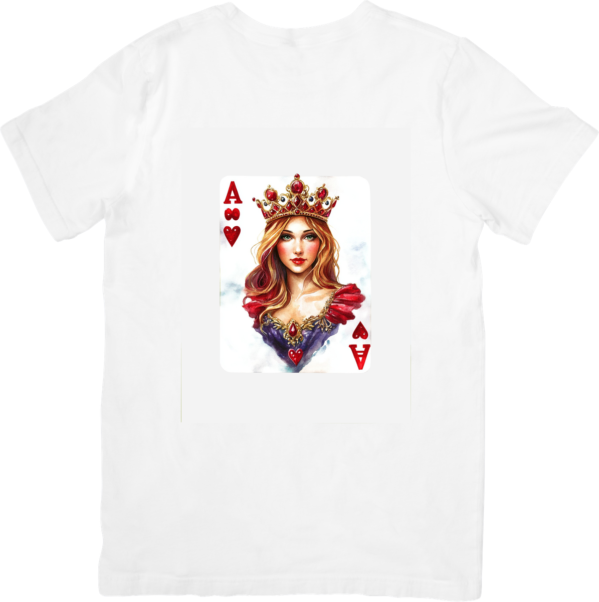Ace Of Hearts Queen T-Shirt | Royal Playing Card Graphic Tee | Poker Casino Gift