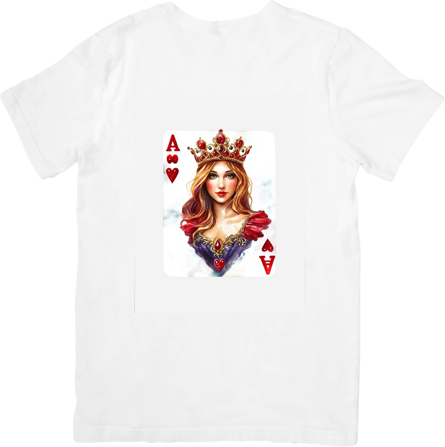 Ace Of Hearts Queen T-Shirt | Royal Playing Card Graphic Tee | Poker Casino Gift